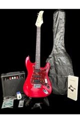 Elektro Gitar Set Crımso Hss Manyetikli 15w Amfi (GİTAR-AMFİ-KABLO-ASKI-KAPO-AKORT CİHAZI-YEDEK TEL)