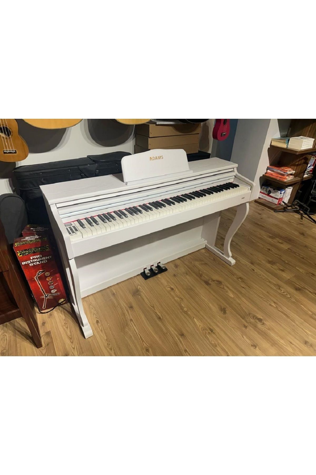 Adams Slm8835 Beyaz Digital Piyano Hammer Action Tuş 196 Polyfoni Tabure Dahil