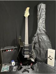 Elektro Gitar Seti (Gitar-Amfi-Stand-Kablo-Askı-Kapo-Akort Cihazı-Yedek Tel)