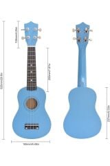 Soprano Açık Mavi Ukulele 54cm Kılıf Ve Pena