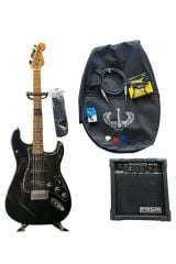 Elektro Gitar Set Black (E.GİTAR, AMFİ, ASKI,KAPO, PENA, TUNER, KILIF, KABLO)-full Set