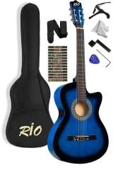 Klasik Gitar Seti Kesik Kasa Sap Ayarlı Askı Kılıf Pena Pena Kutusu Silme Bezi Nota Sticker Sap Ayar Anahtarı