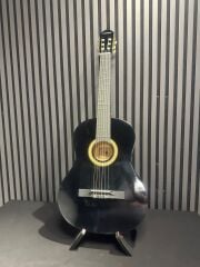 Siyah Klasik Gitar 4/4 Tam Boy Sap Ayarlı Kılıf Pena Kargo Dahil